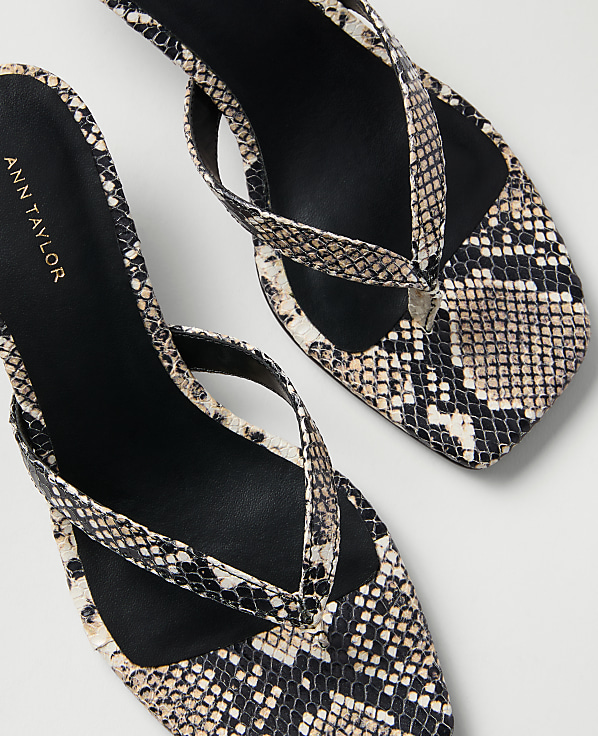 Snake Print Kitten Heel Sandal