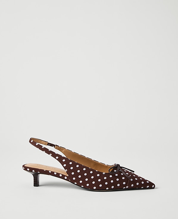 Polka Dot Kitten Heel Pump