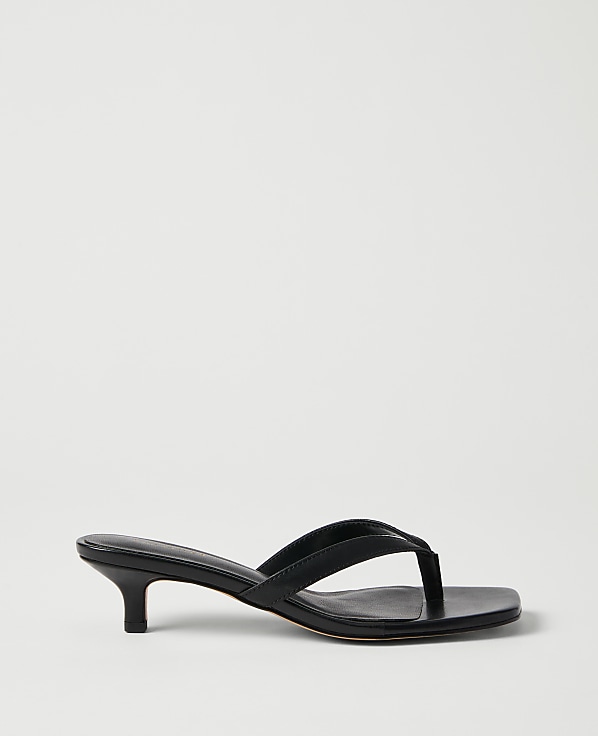 Leather Kitten Heel Sandal