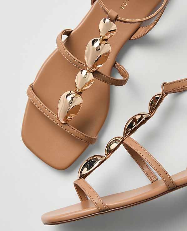 Leather Hardware Embellished Sandal