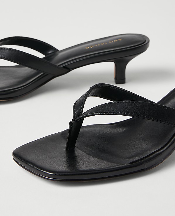 Leather Kitten Heel Sandal