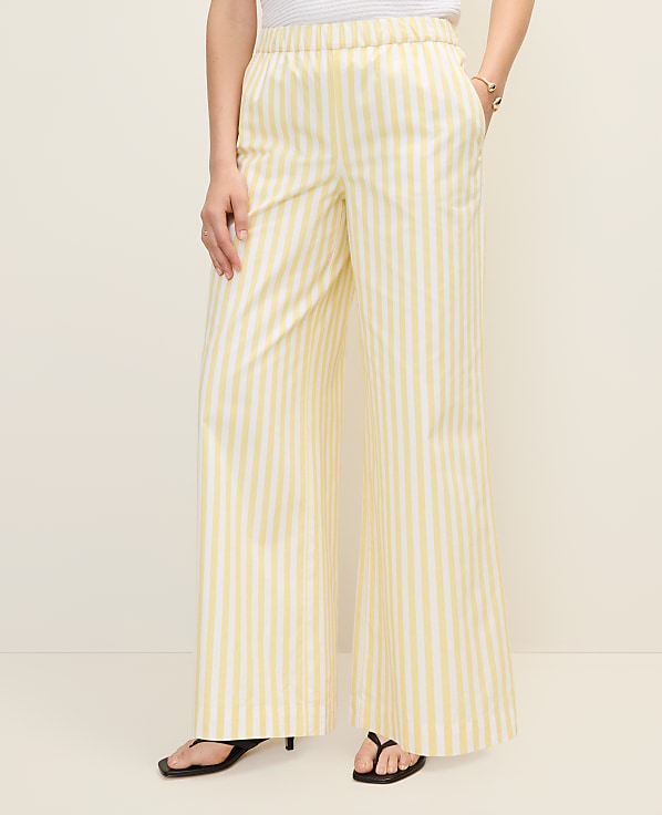 Petite Weekend Striped Easy Palazzo Pant
