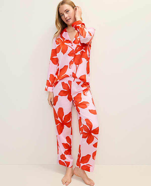Floral Satin Pajama Set