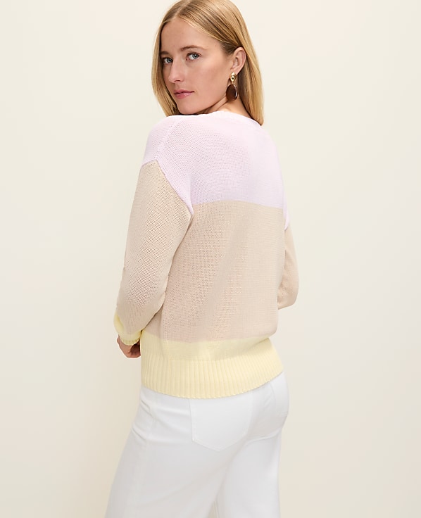 Colorblock Crew Neck Sweater