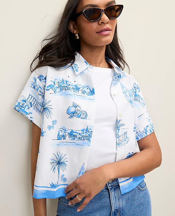 Weekend Toile Shirt in Linen Blend