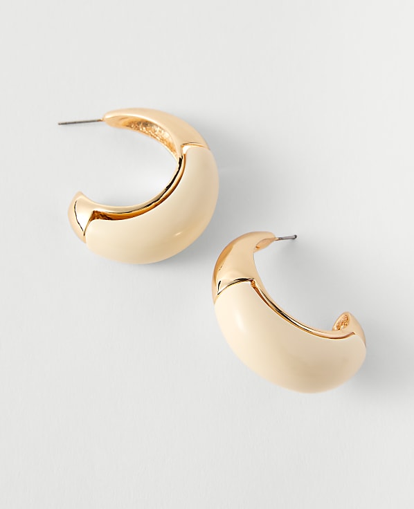 Metal Enamel Hoop Earrings