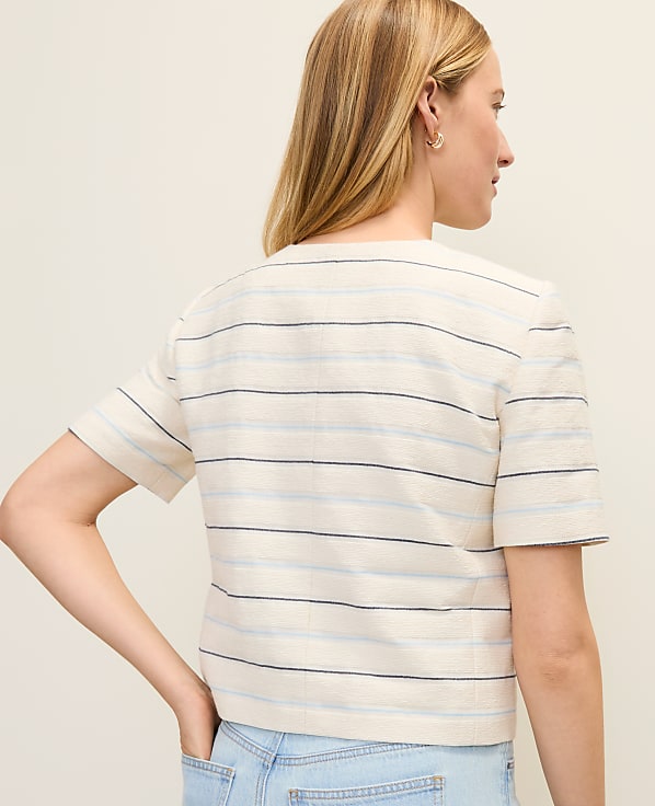 The Short Sleeve Crew Neck Jacket in Tweed