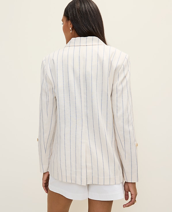 Weekend Striped Blazer in Linen Blend