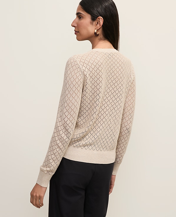 Metallic Pointelle Stitch Ann Cardigan