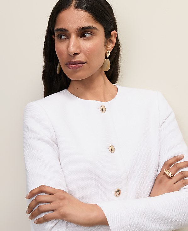 Cropped Crew Neck Jacket