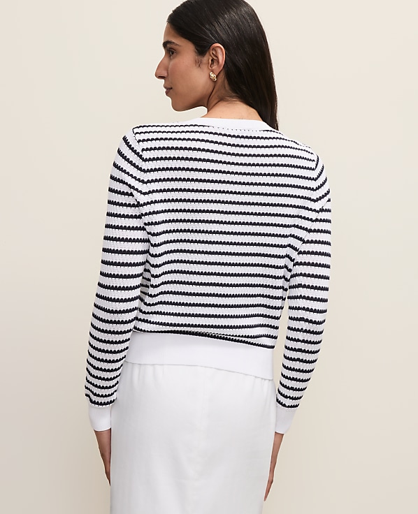 The Petite Striped Ann Cardigan