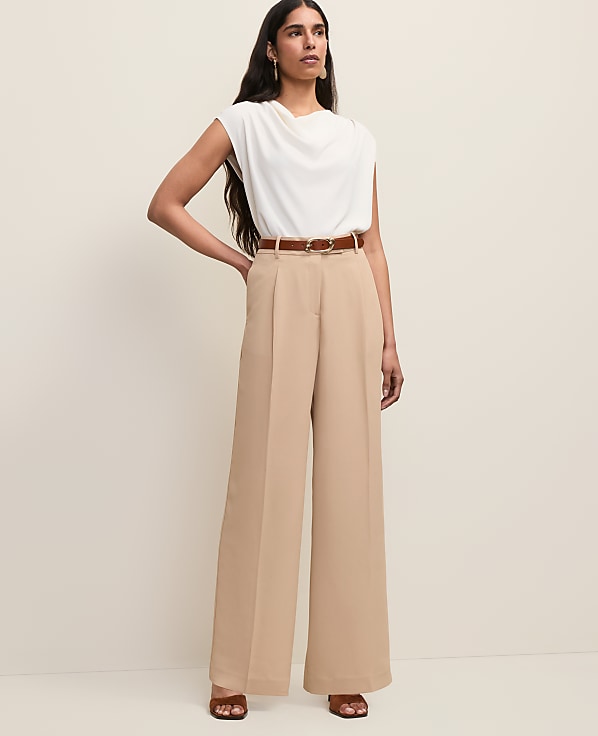 The Petite Pleated Straight Pant