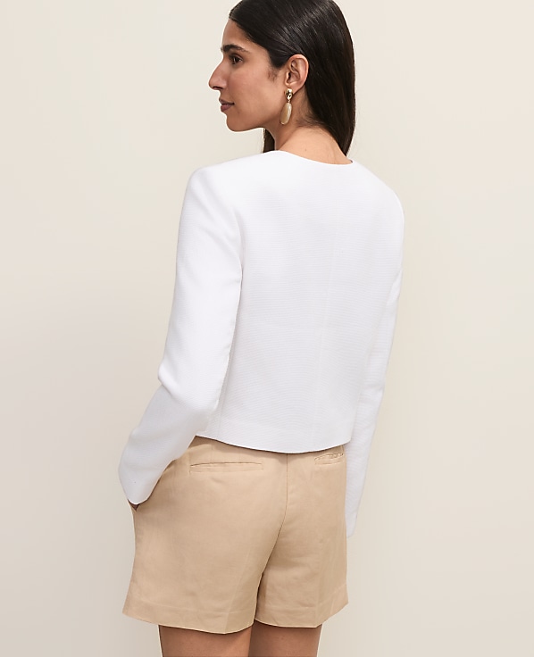 Petite Cropped Crew Neck Jacket