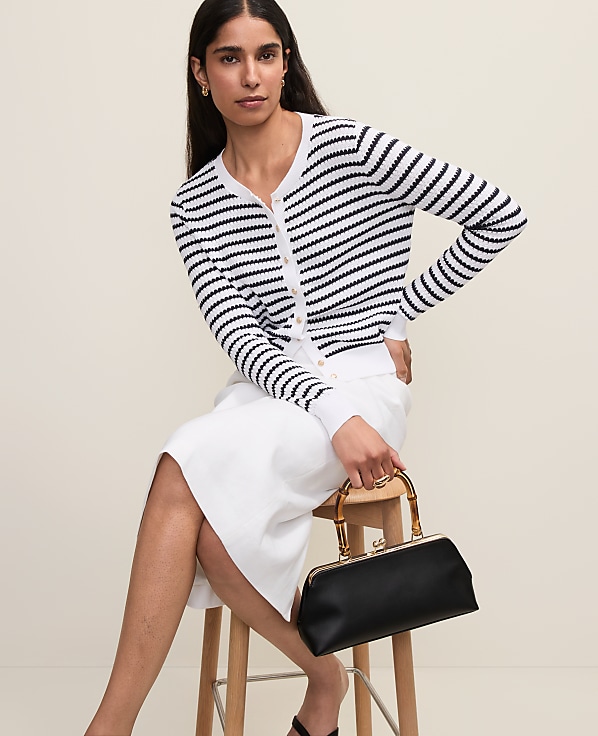 The Petite Striped Ann Cardigan