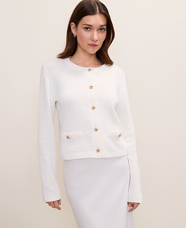 Petite Crew Neck Sweater Jacket