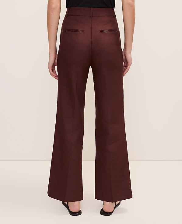 The Petite Flare Ankle Pant in Linen Blend