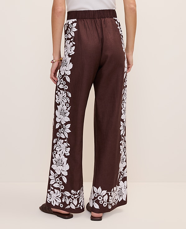 The Petite Easy Wide-Leg Pant in Floral Linen Blend