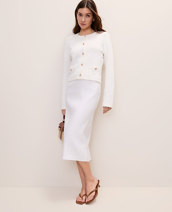 Petite Crew Neck Sweater Jacket