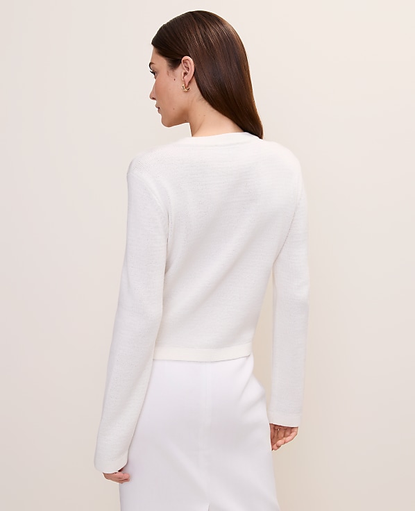 Petite Crew Neck Sweater Jacket