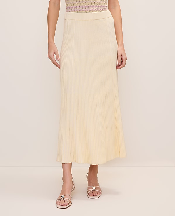 Petite Ribbed Midi Sweater Skirt