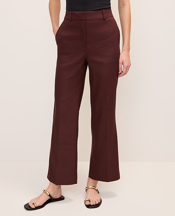 The Flare Ankle Pant in Linen Blend