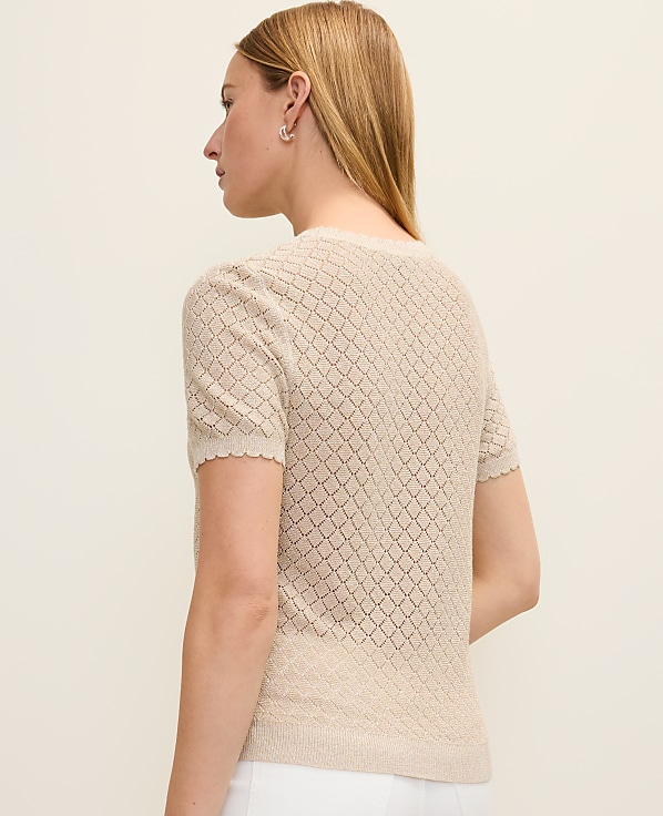 Petite Shimmer Pointelle Modern Sweater Tee