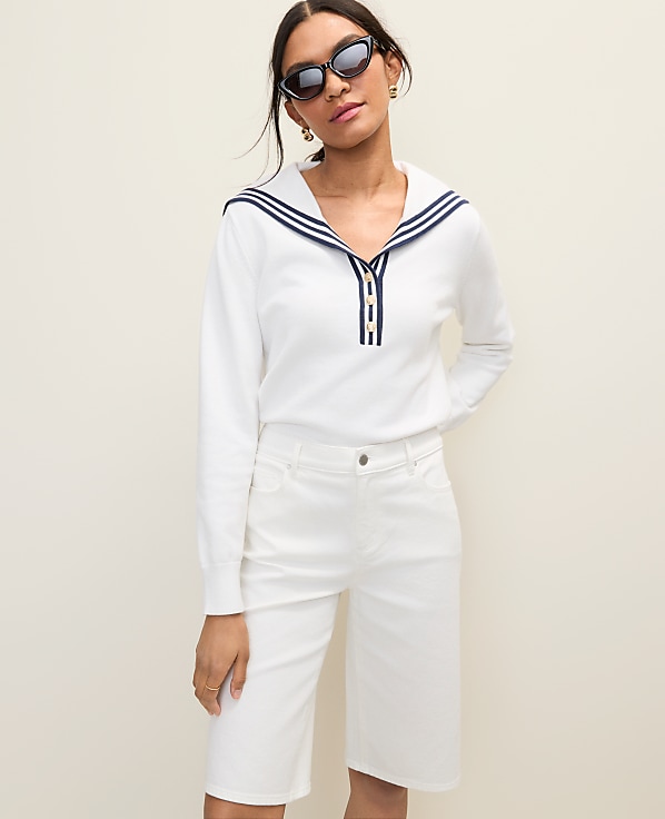 Petite Weekend Sailor Collar Sweater