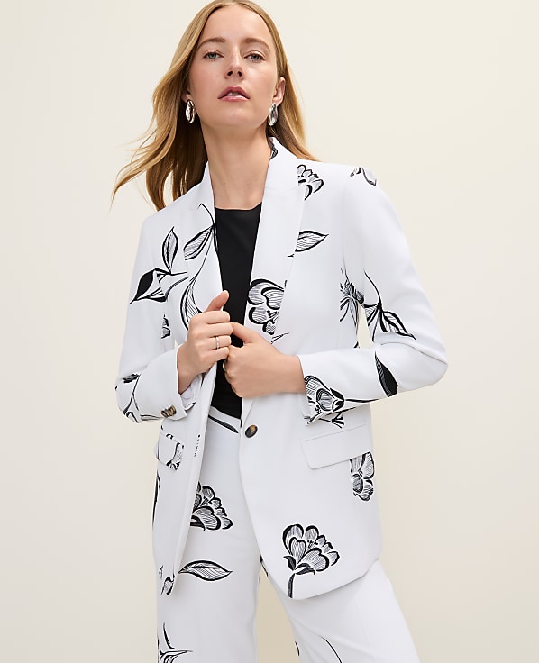 The Longline Blazer in Floral Print