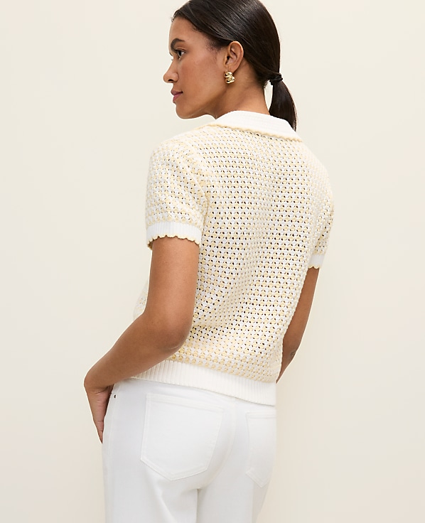 Weekend Texture Stitch Polo Sweater