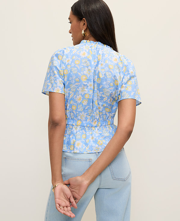 Weekend Floral Gathered Peplum Blouse