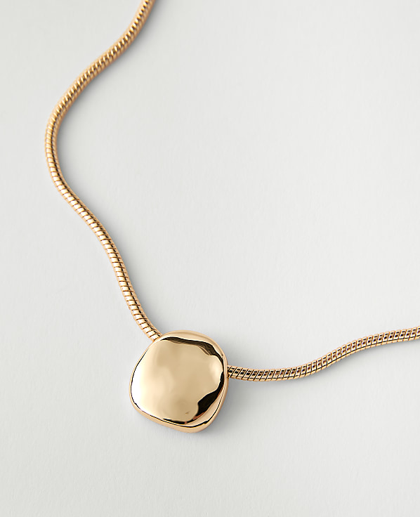 Metal Disc Pendant Necklace