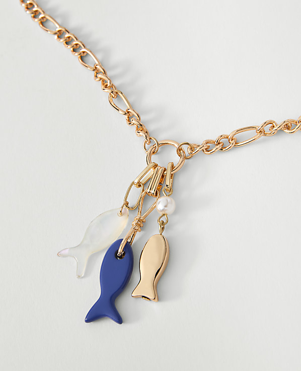 Mixed Fish Charm Necklace