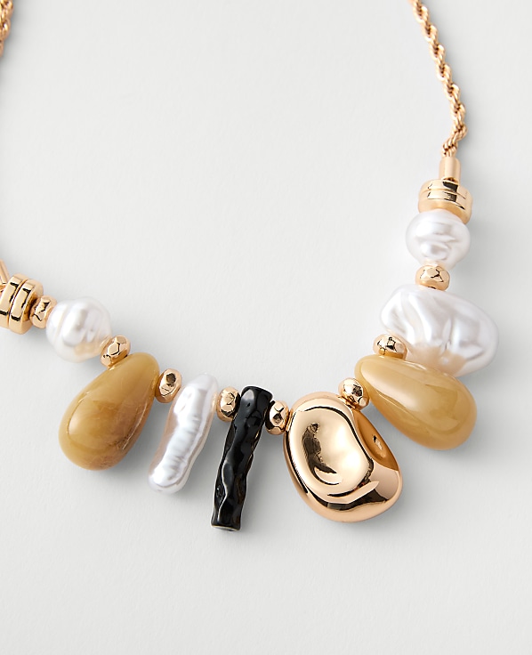 Mixed Stone Pendant Necklace