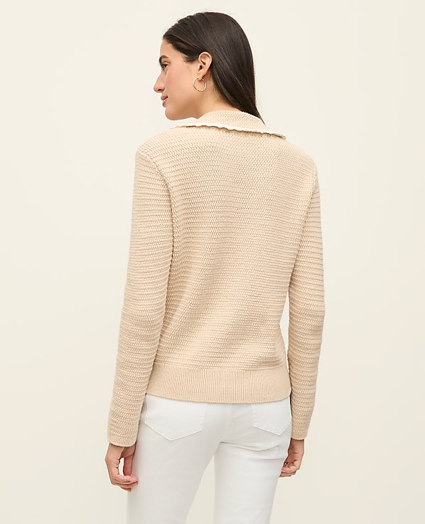 Petite Scalloped Trim Sweater