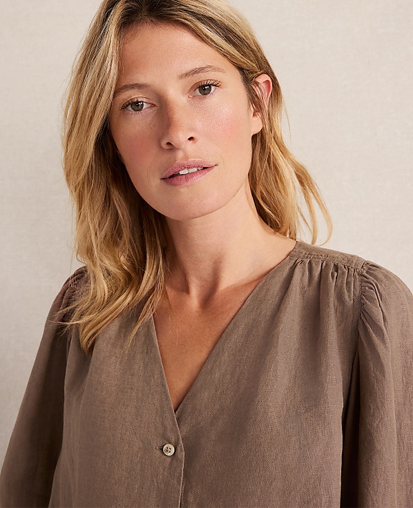 Haven Well Within Linen V-Neck Blouse