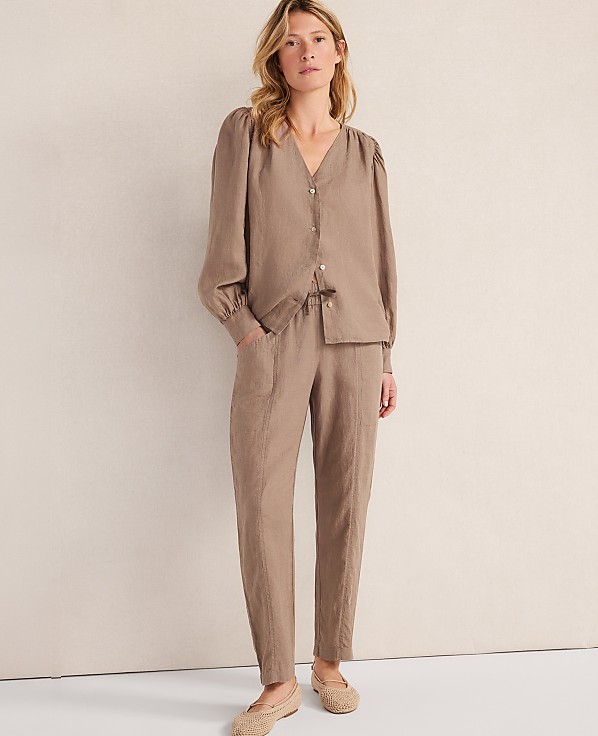 Haven Well Within Linen V-Neck Blouse