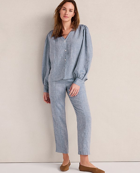 Haven Well Within Linen V-Neck Blouse
