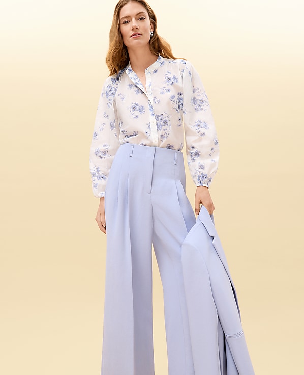 Floral Embroidered Collar Blouse