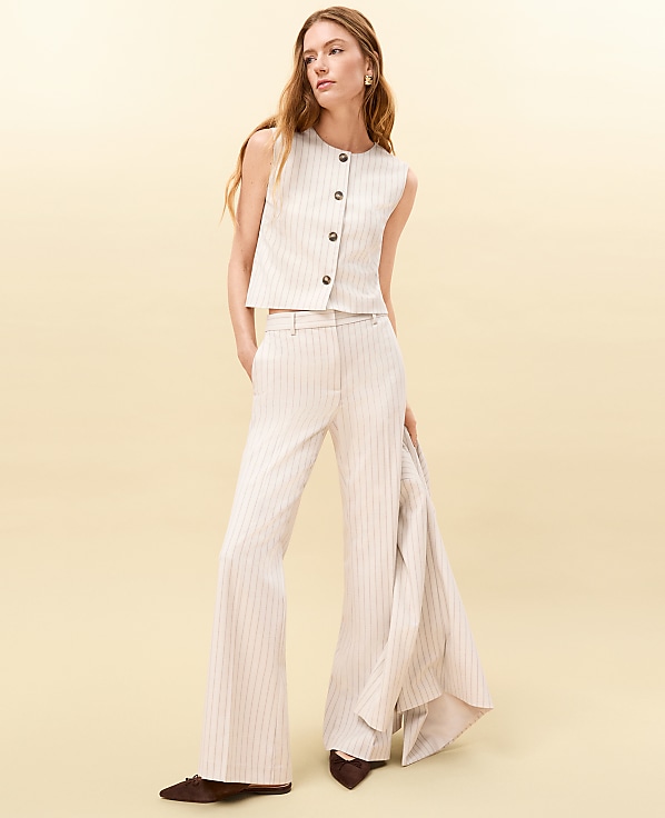 The Flare Trouser in Pinstripe