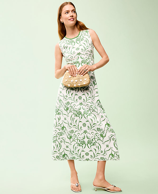 Petite Floral Jacquard Sweater Dress
