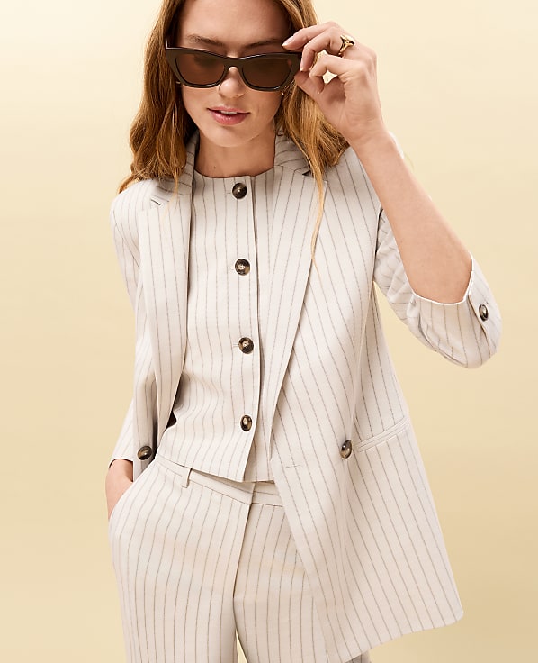 The Petite Crosby Blazer in Pinstripe