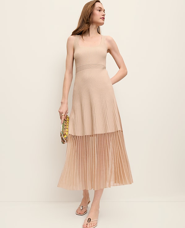 Petite Square Neck Ribbed Sweater Dress