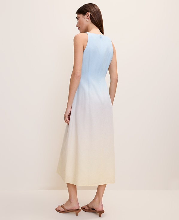 Weekend Ombr&eacute; Midi Dress in Linen Blend