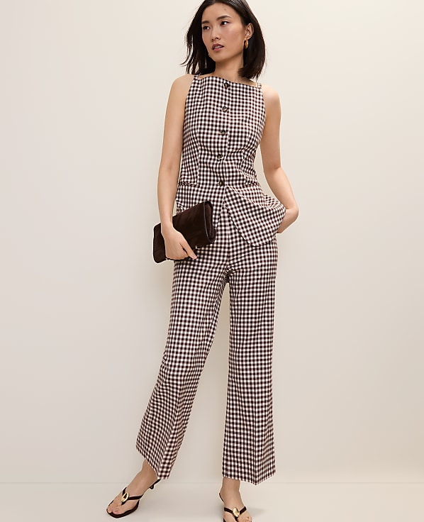 The Gingham Side Zip Flare Pant