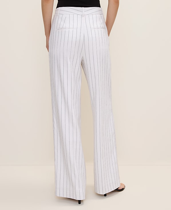 The Pinstripe Wide-Leg Pant in Linen Blend