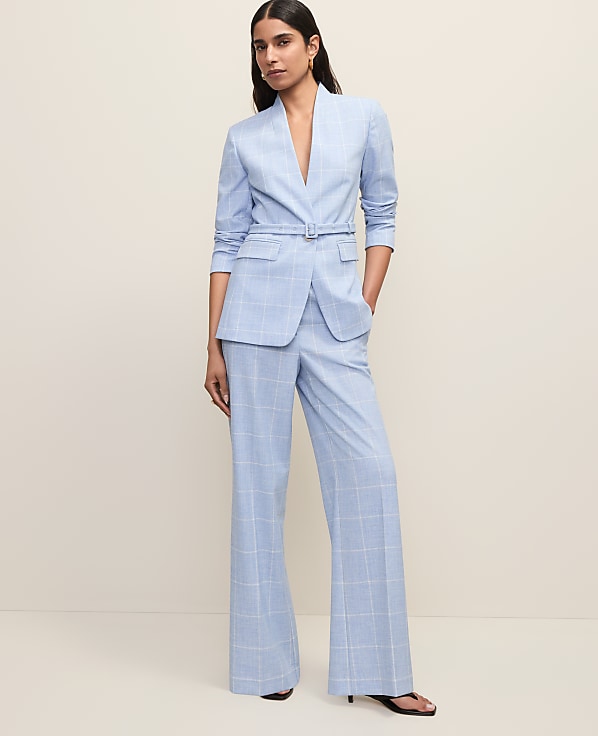 The Petite Wide-Leg Pant in Windowpane