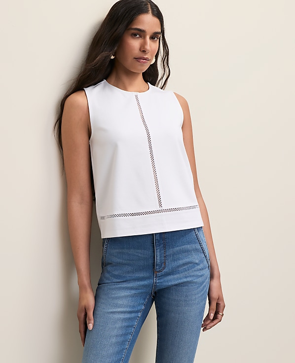 Ponte Lace Trim Shell