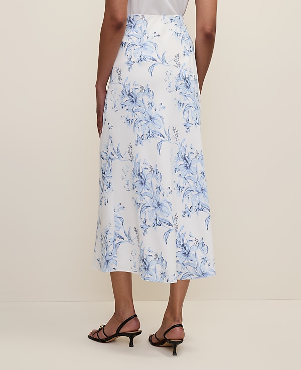 Floral Bias Midi Slip Skirt
