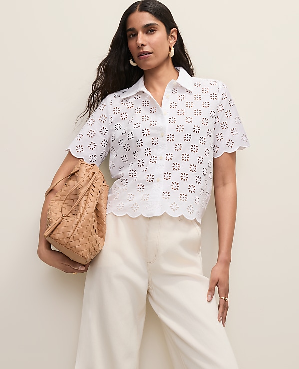 Petite Eyelet Blouse