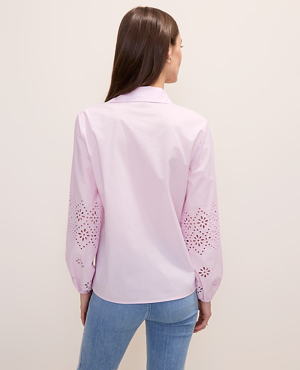Eyelet Button Down Shirt